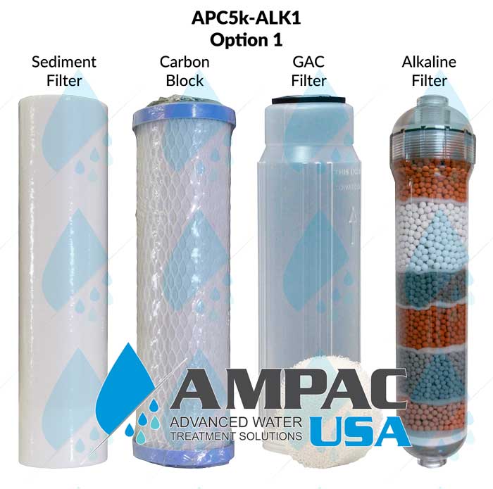 Ap5k Alk   Replacement Filter Kit For 5 Stage R/o System With Alkaline Filter