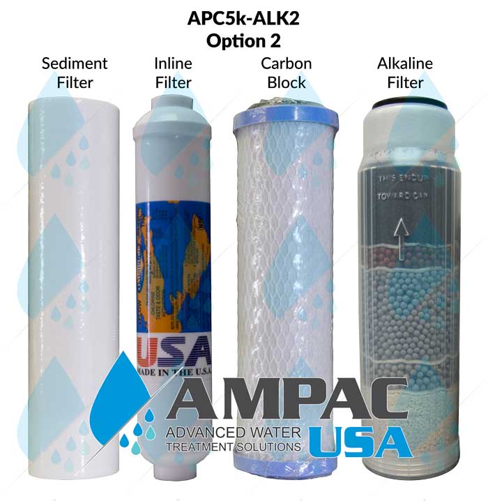 Ap5k Alk   Replacement Filter Kit For 5 Stage R/o System With Alkaline Filter