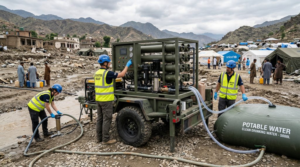 Portable emergency water purification for disaster relief