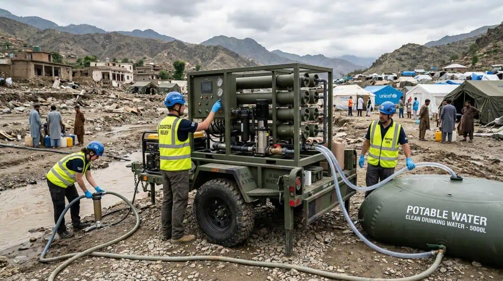 Portable emergency water purification for disaster relief