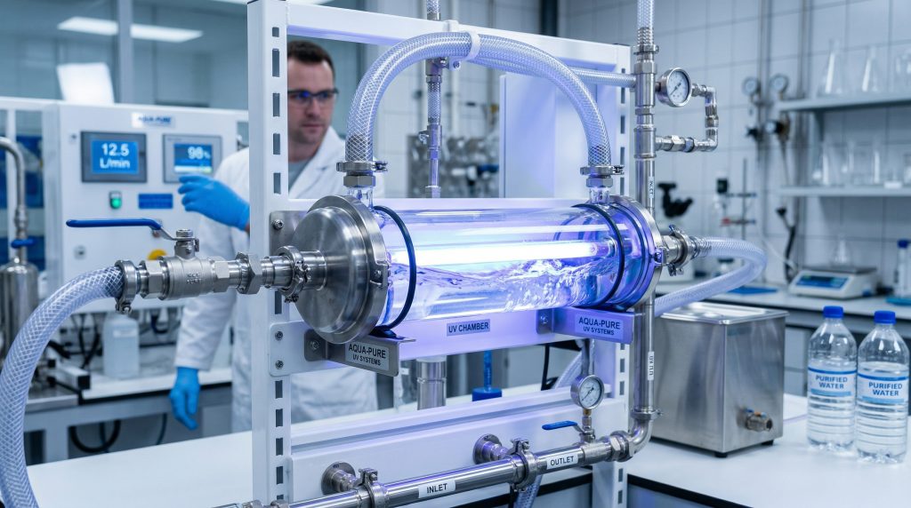 UV water purification system with ultraviolet light